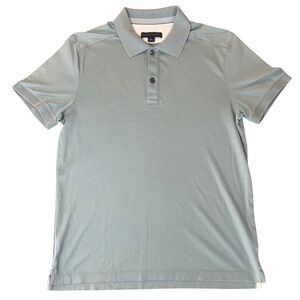 Banana Republic Mens Cotton Polo Shirt Sage Green Blue Short Sleeve S 719494-01
